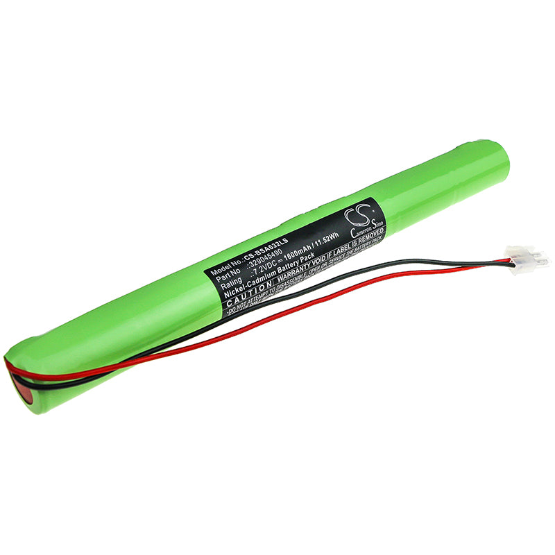 7.2V 1600mAh Ni-CD Battery - BAES OVA TD310632 & FLUO EVAC Emergency Light Replacement - 258x25.7x22.8mm