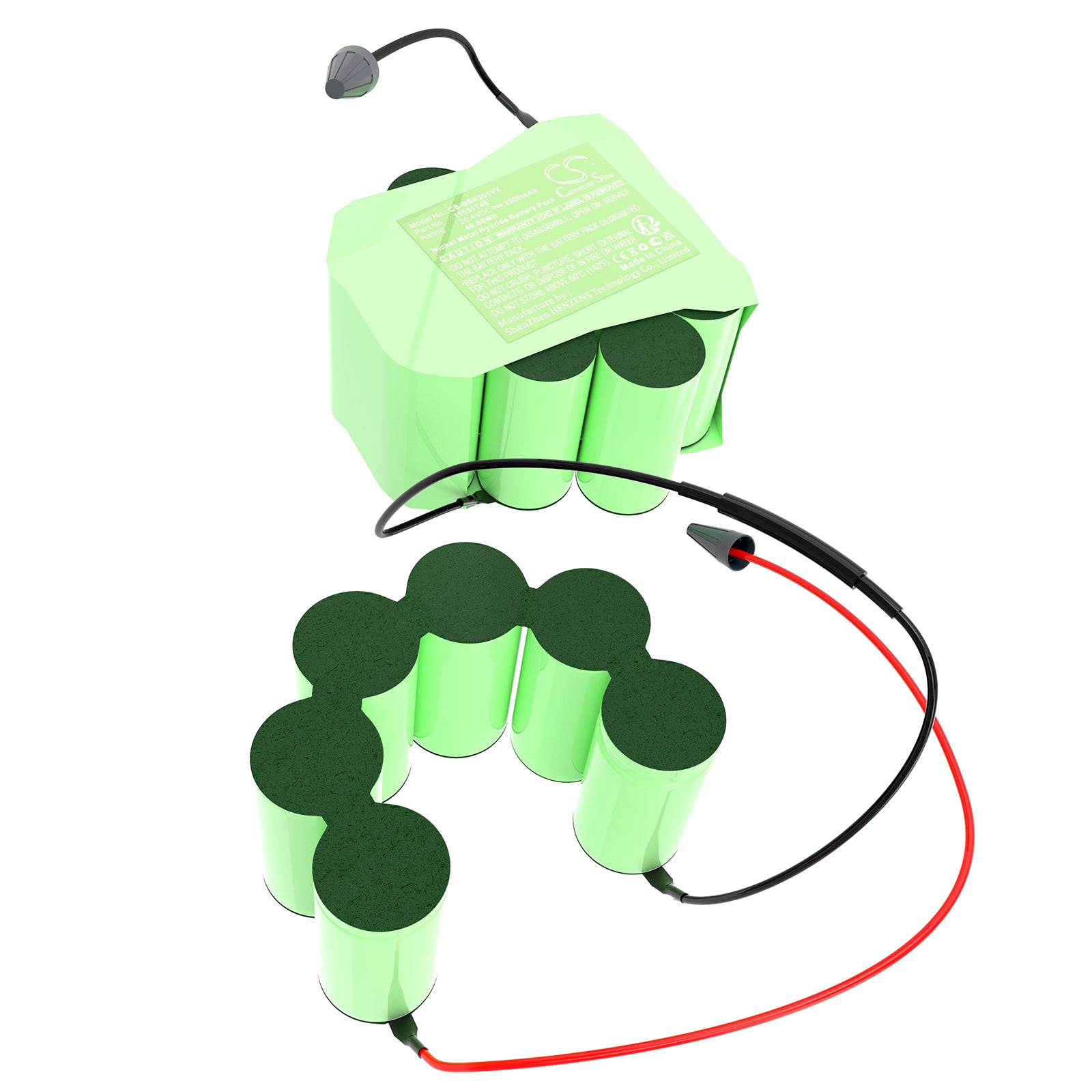 20.4V 2000mAh NiMH Vacuum Battery Replacement for Bosch BHN20110/01-04 - 11051746 Series