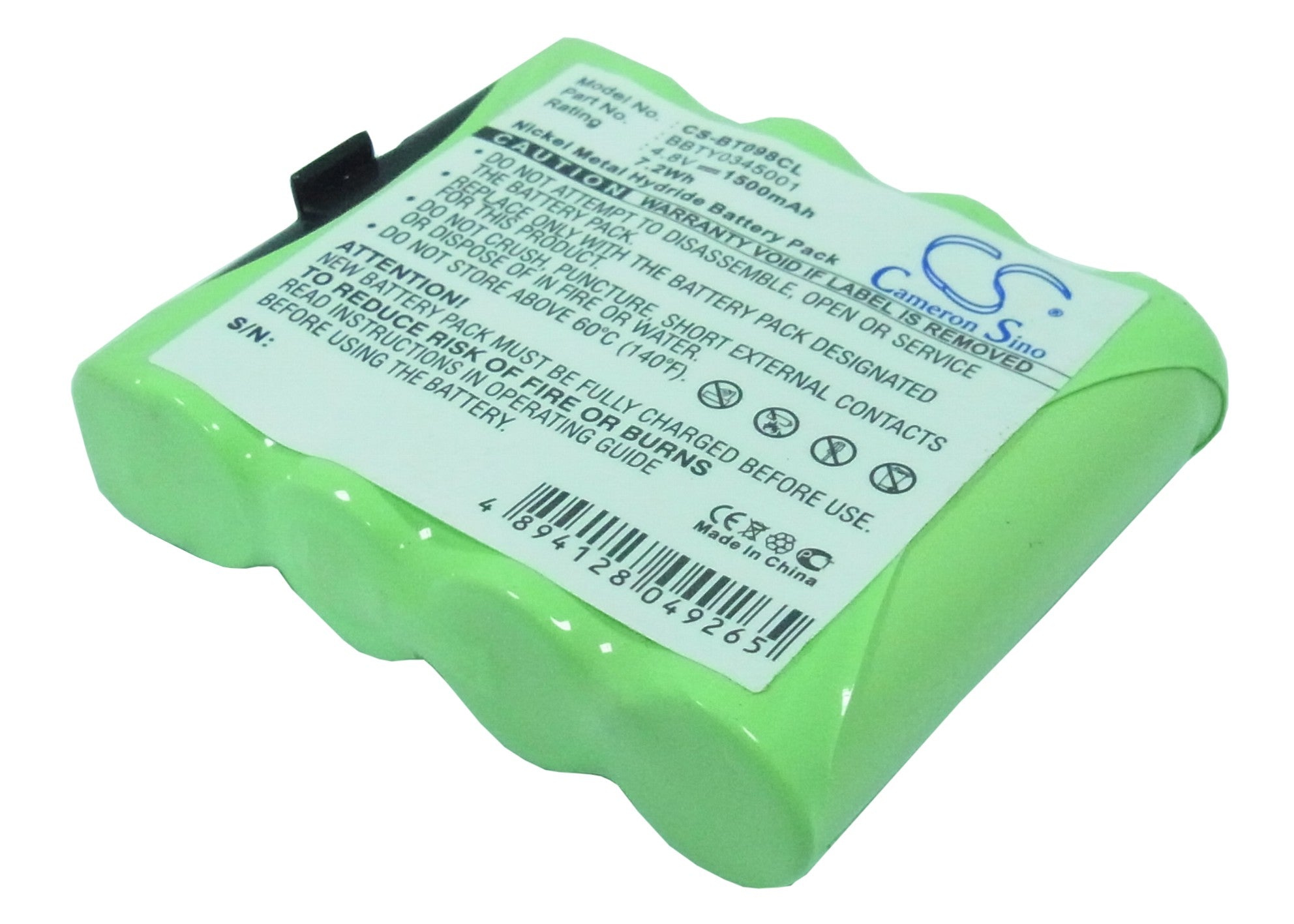 1500mAh Ni-MH Battery 4.8V for AEG Liberty Cordless Phones - BT-098, Liberty C/CA/CLT4S/S, EXV98/958 Replacement Battery