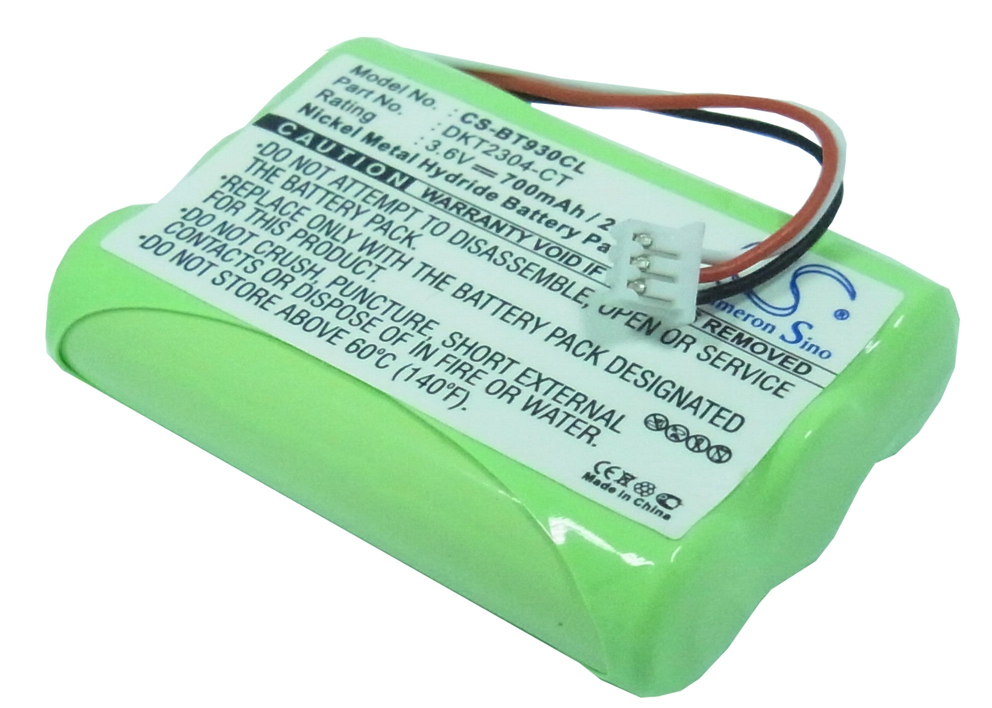 700mAh Cordless Phone Battery - Casio MA-240 MH-200 Toshiba DKT2304CT Uniden ANA9310 - 3.6V Ni-MH Replacement