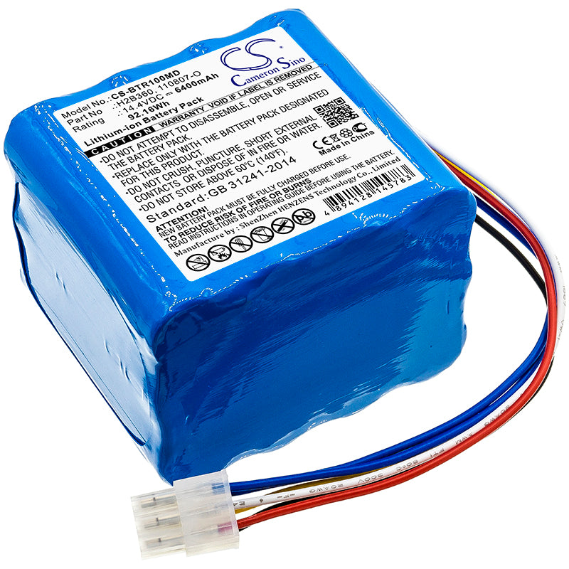 6400mAh Replacement Battery for Bellavista 1000 Ventilator - IMT Medical, 14.4V Li-ion, H2B360