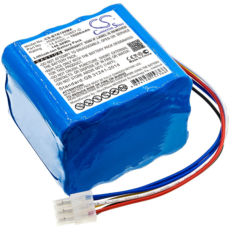 10200mAh Replacement Battery for Bellavista 1000 Ventilator - 14.4V Li-ion, 146.88Wh - H2B360, 300.784.00
