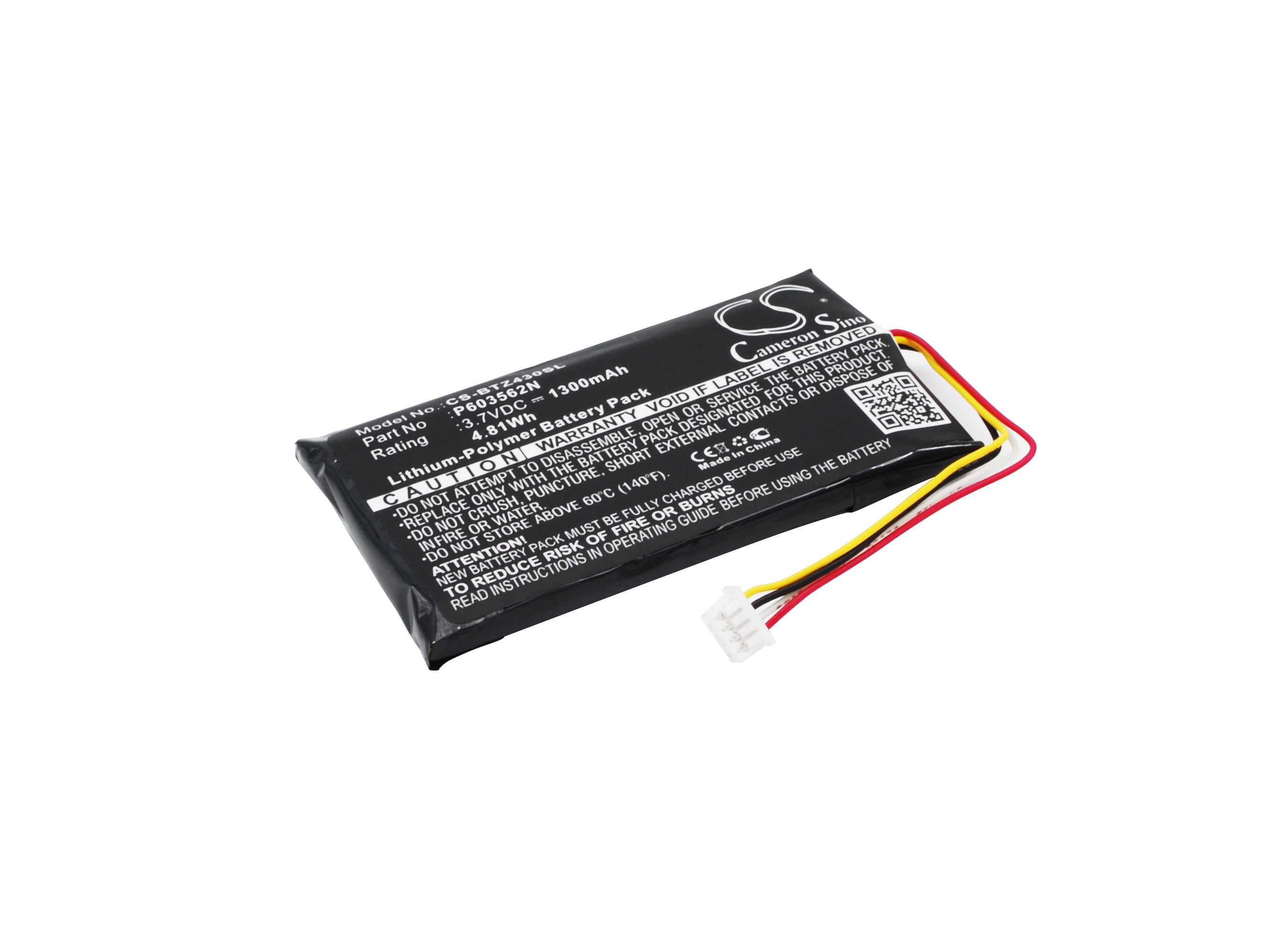 1300mAh Replacement Battery for Binatone Z430BT GPS Navigator - 3.7V Li-Polymer, GPS Device Power Solution