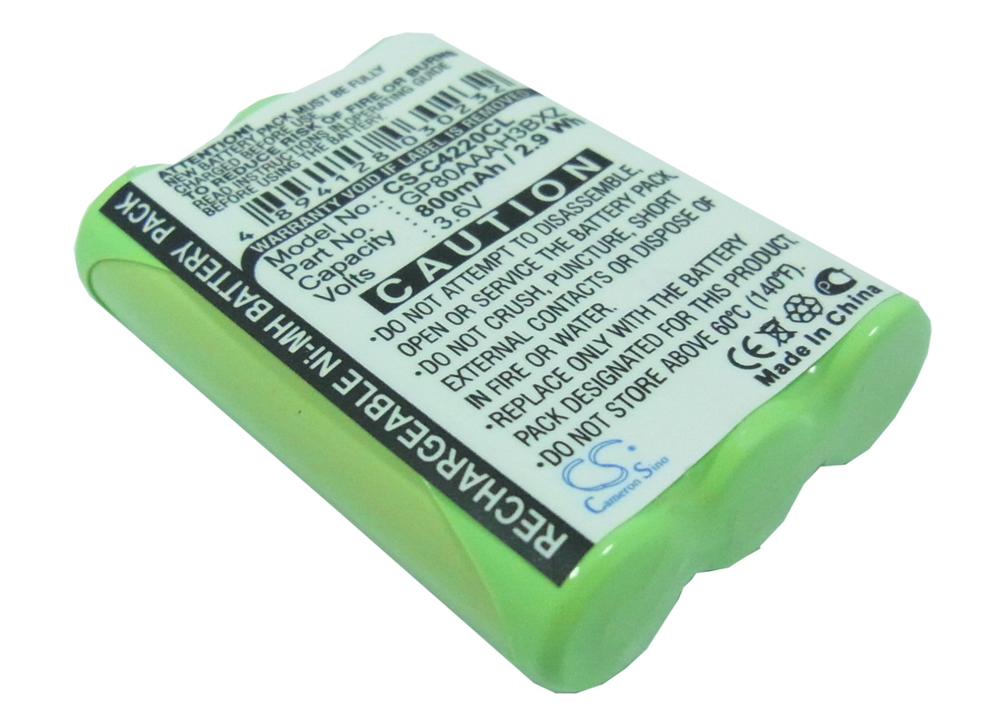 800mAh Ni-MH 3.6V Battery Replacement for Clarity Professional C4220, C4230 Cordless Phones