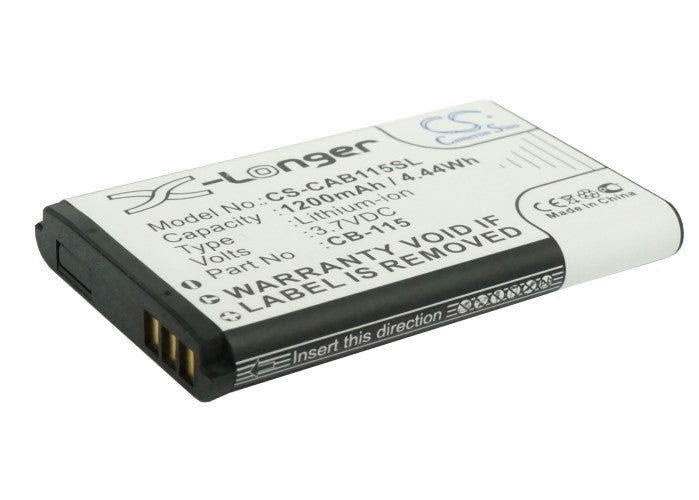 1200mAh Replacement Battery for CAT B100 Phone - 3.7V Li-ion, Compatible with CAT CB-115