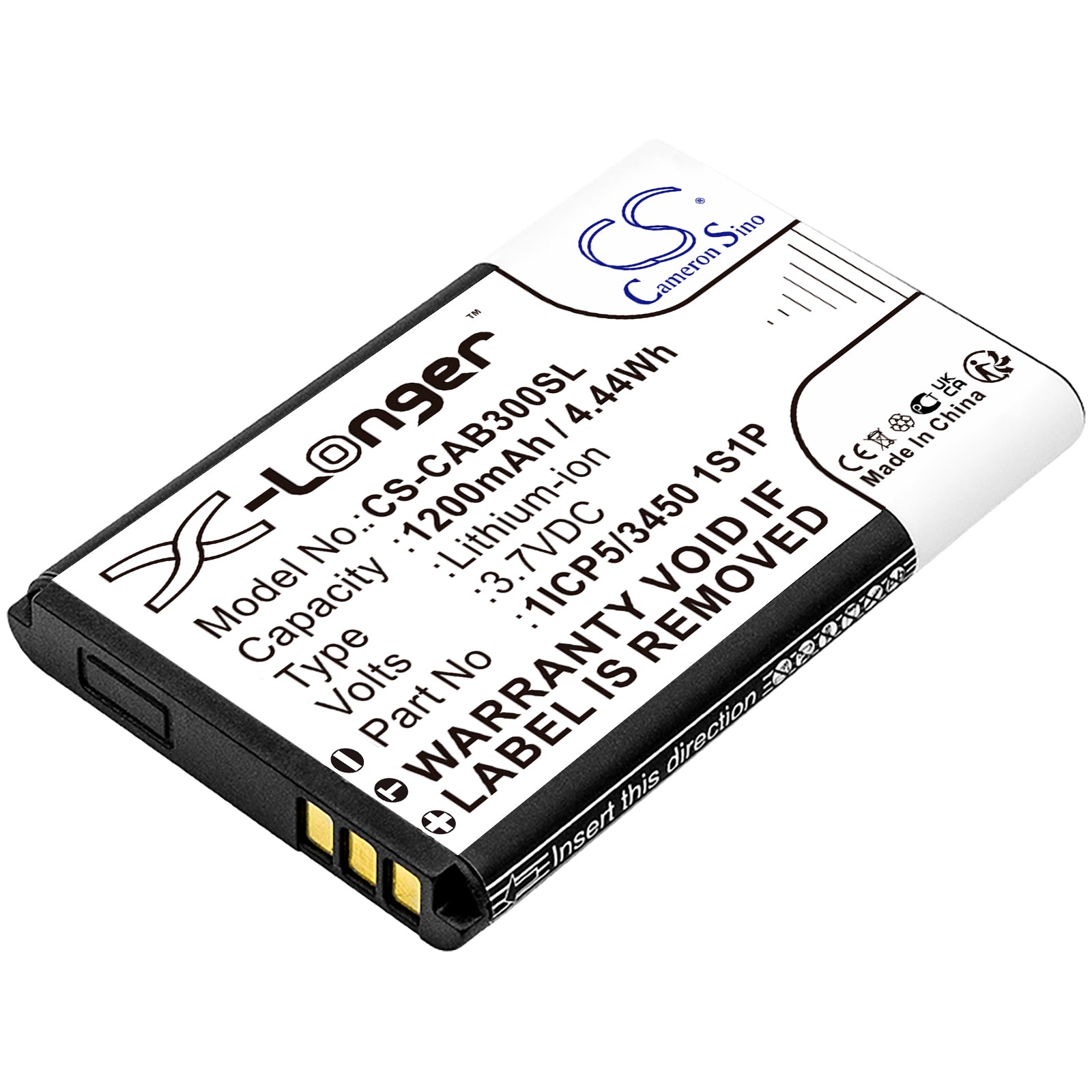 1200mAh Replacement Battery for CAT B30 & Manta Smartphones - 3.7V Li-ion, TEL1711, MS2402
