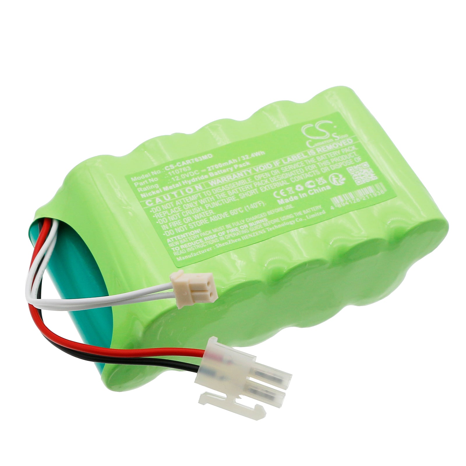 Cardioline ECG ELAN UP-CP-I Replacement Battery, 12V 2700mAh Ni-MH, Medical Grade, Compatible with 110763 ECG Machines