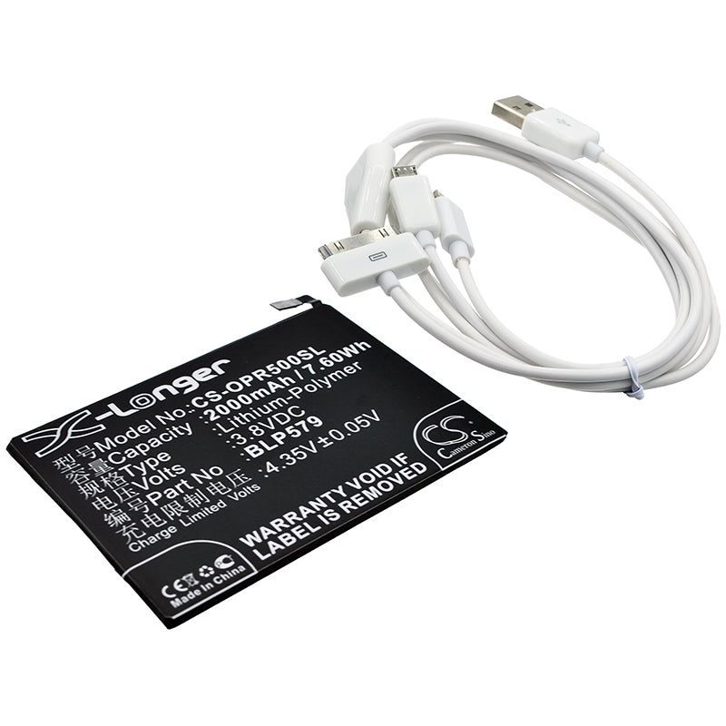 OPPO R5 R8107 R8109 Cosmetic Mirror Replacement w/ BLP579 Battery - Premium Quality Vanity Repair