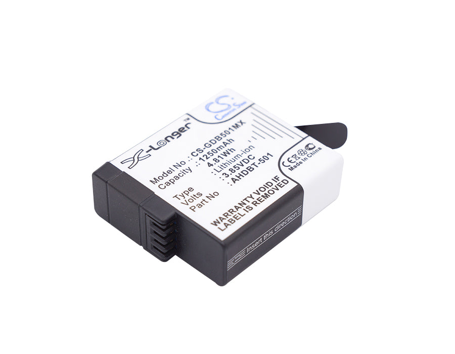 GoPro Hero 5 Black Replacement Battery: 1220mAh Li-ion, AHDBT-501/BC-GP5C Compatible - Power Up Your Action Camera!