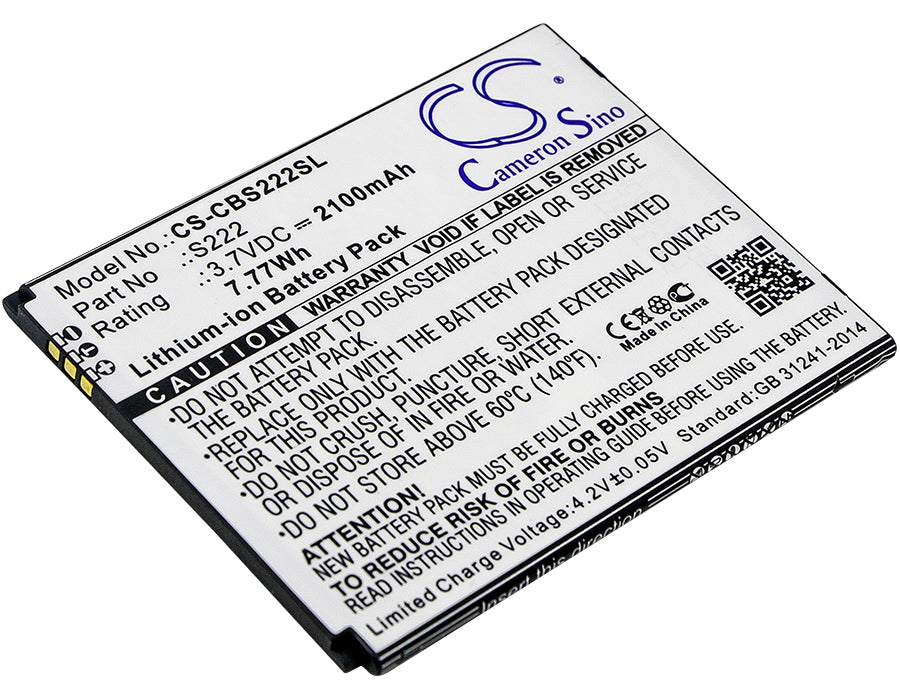 2100mAh Replacement Battery for Cubot S222 Smartphone - 3.7V Li-ion Battery for S222 Phone