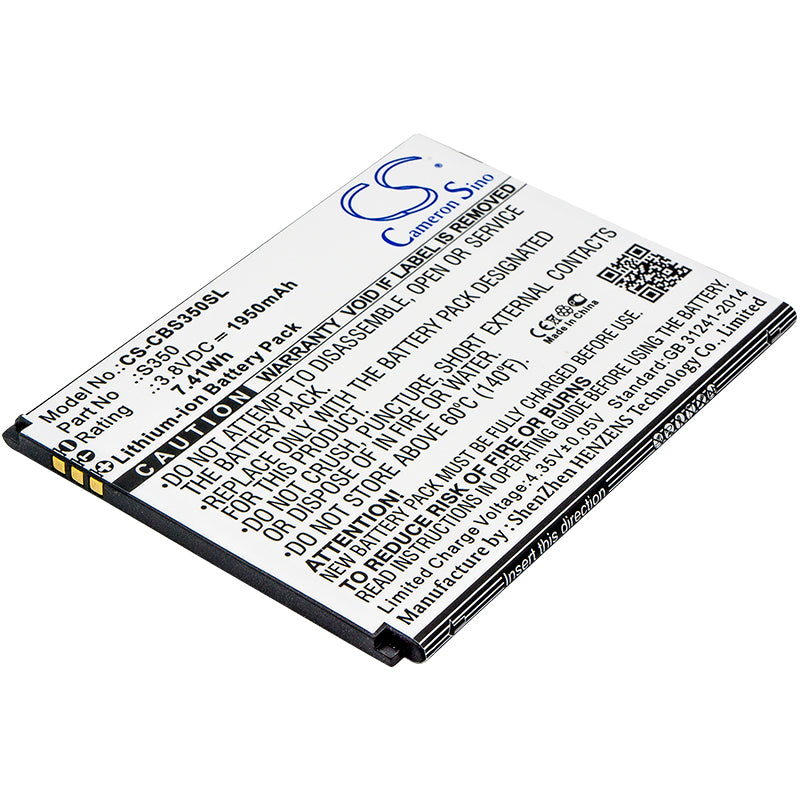 1950mAh Battery Replacement for Cubot S350 Smartphone - 3.8V Li-ion, 81.10x63.30x3.70mm