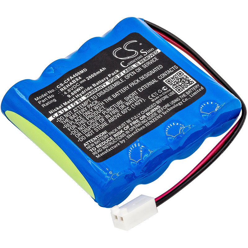 2000mAh Replacement Battery for Cefar Activ X 4 & Rehab X 4 TENS/EMS (4.8V Ni-MH, 58.25x52.42x14.75mm)