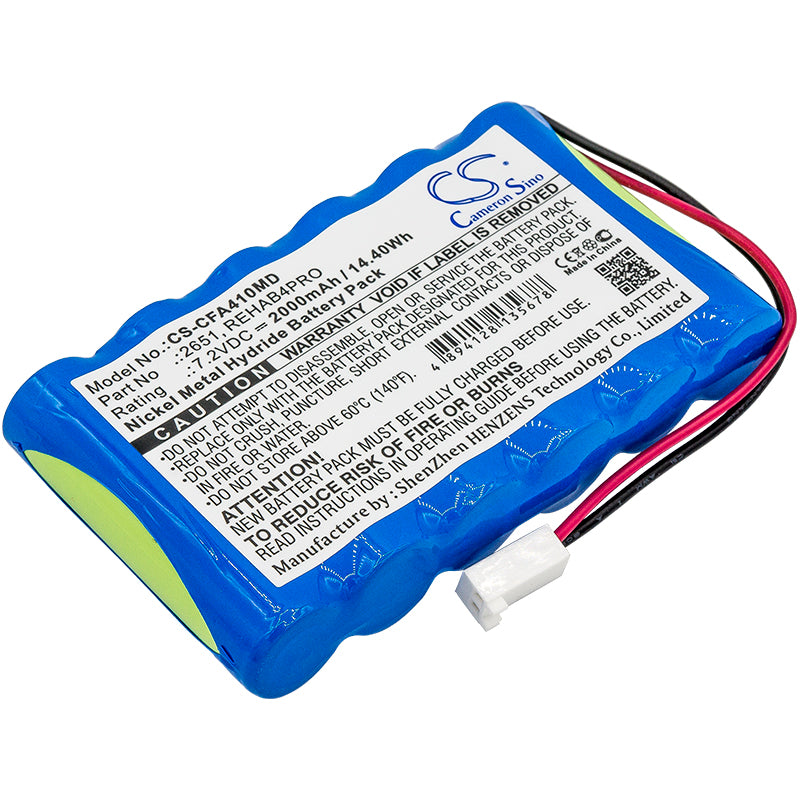 7.2V 2000mAh Ni-MH Replacement Battery for Cefar Myo 4, Activ 4, Rehab 4 Pro, Bodymax Trainer - Medical Device