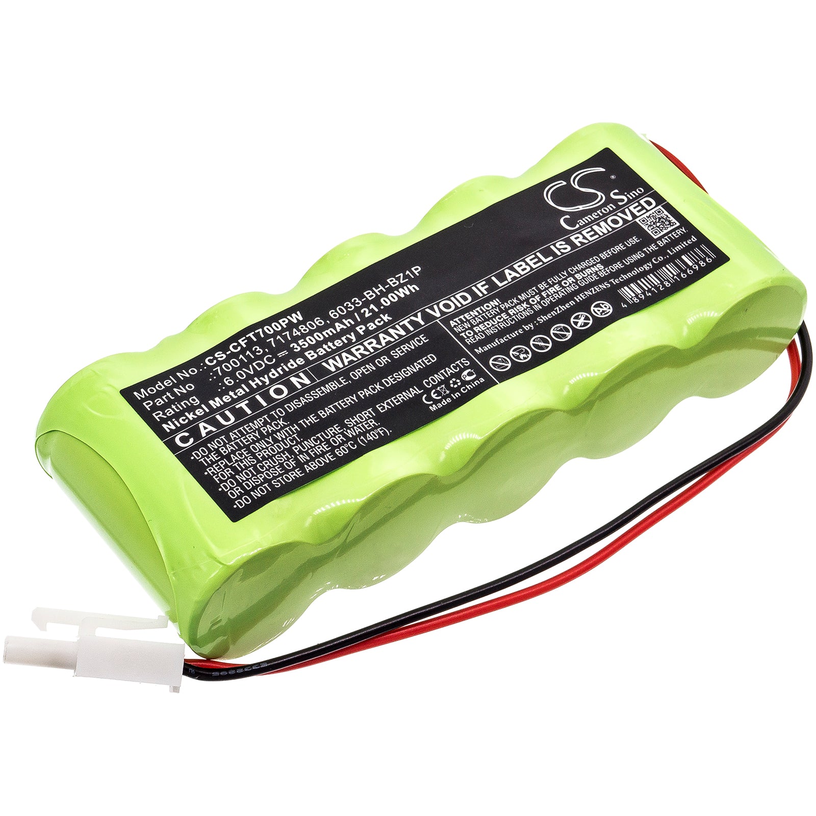 6.0V 3500mAh Ni-MH Replacement Battery Pack for Craftsman 240.74801 Power Tools, 112.6x46.2x23mm