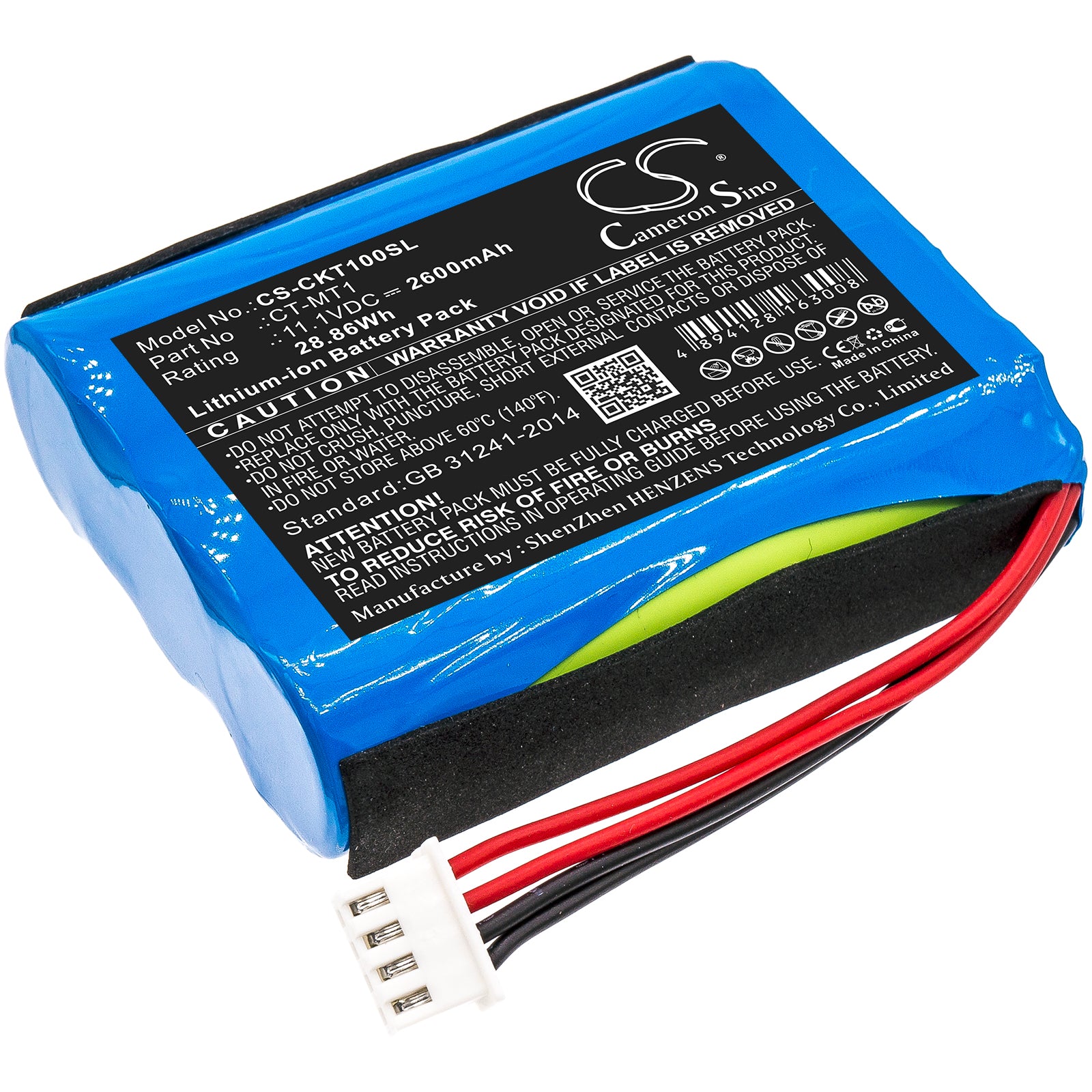 Clarke-Tech CT Triple & Tecatel M-T1 Combo Battery - 2600mAh, 11.1V Li-ion Pack for Equipment, Survey & Test Use - 68.5x57x18.8mm
