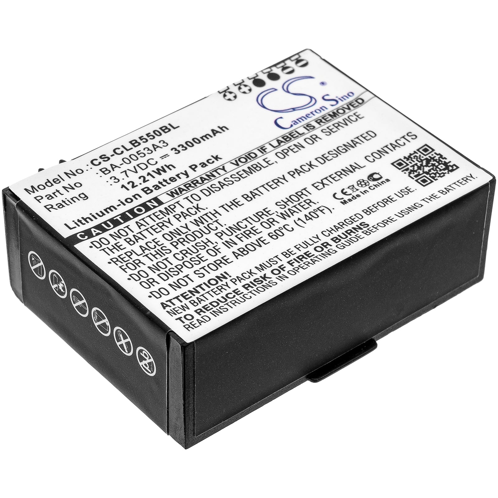 3300mAh Replacement Battery for CipherLab CP55 CP50 Barcode Scanners - 3.7V Li-ion, BA-0053A3
