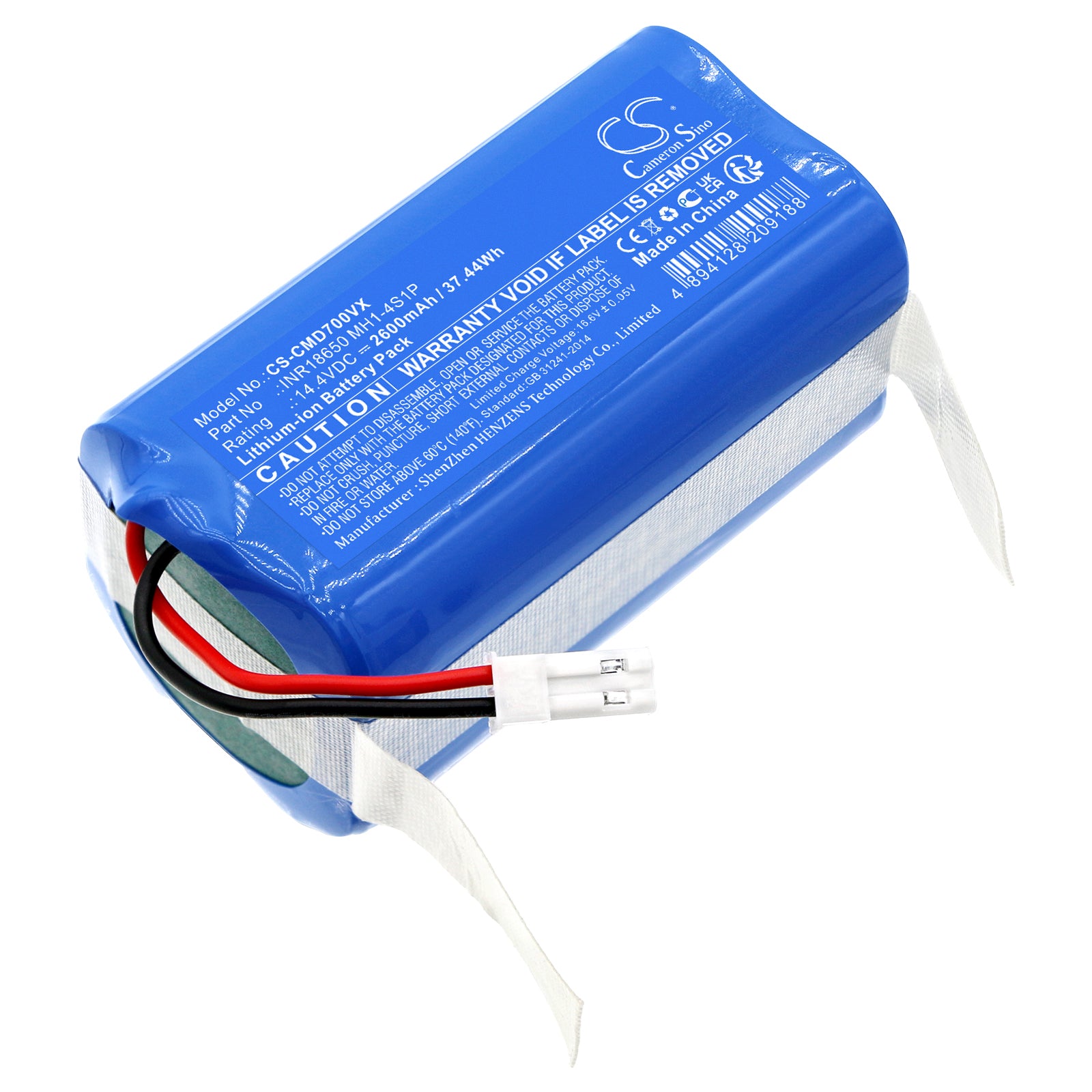 CleanMate LDS700 Replacement Battery - 2600mAh Lithium-ion for Infinuvo & Salente Robot Vacuums (14.4V, 37.44Wh)