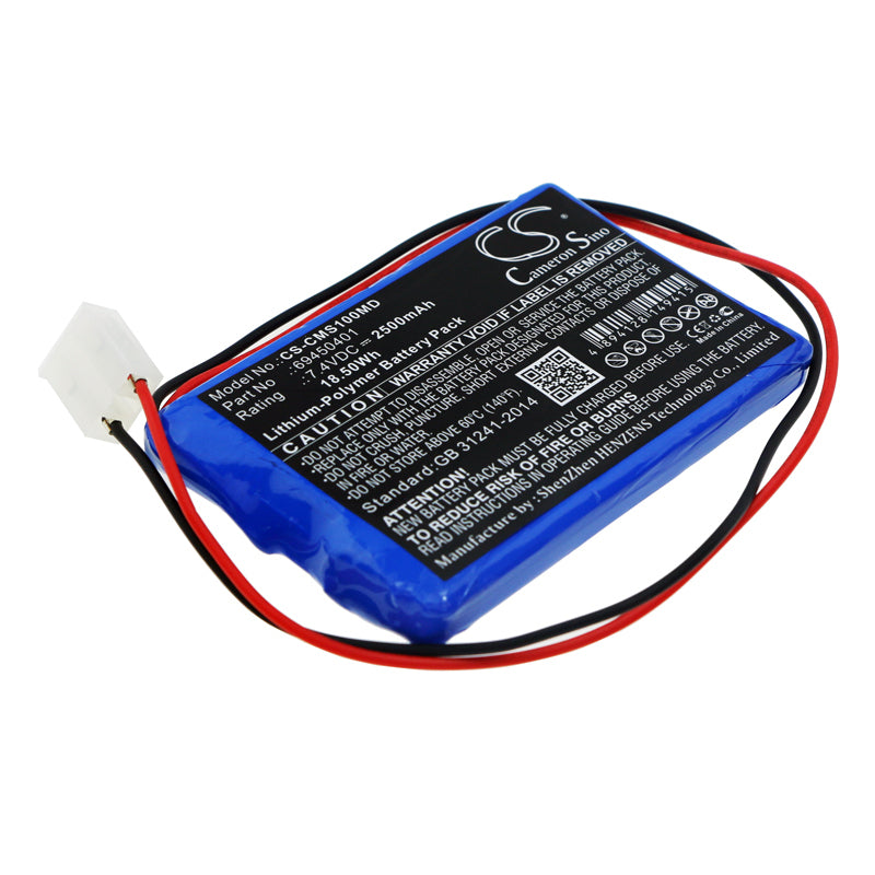 CONTEC ECG-100G ECG Machine Battery - 7.4V, 2500mAh Li-Polymer Replacement for Medical Device Use