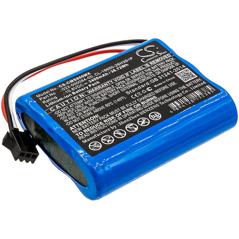 3400mAh Replacement Battery - COMEN Star 8000 & E Medical Cardiomonitor, 10.8V Li-ion