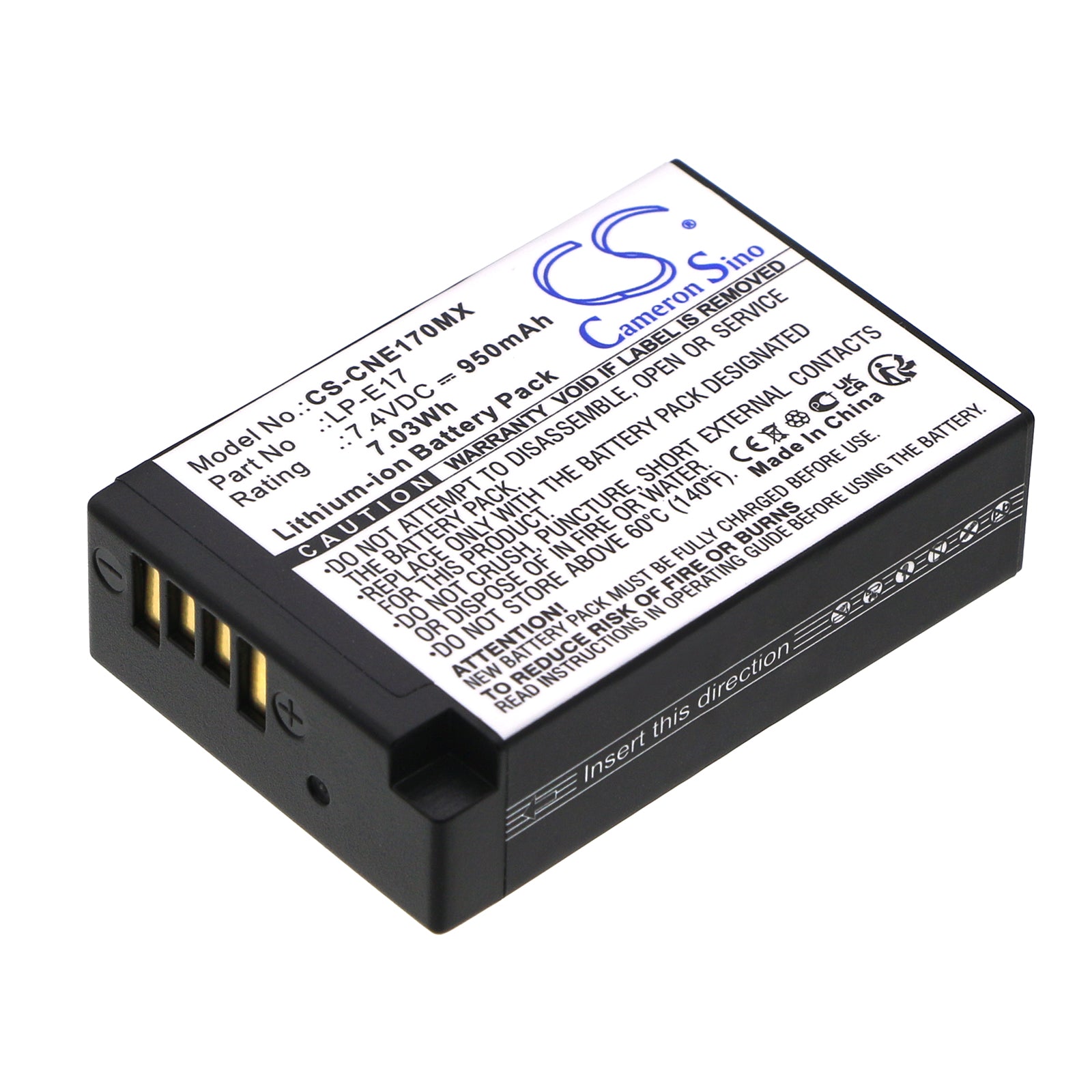 7.4V 950mAh Li-ion Battery - Canon EOS Cameras & Saramonic VmicLink5 (Replacement Power)