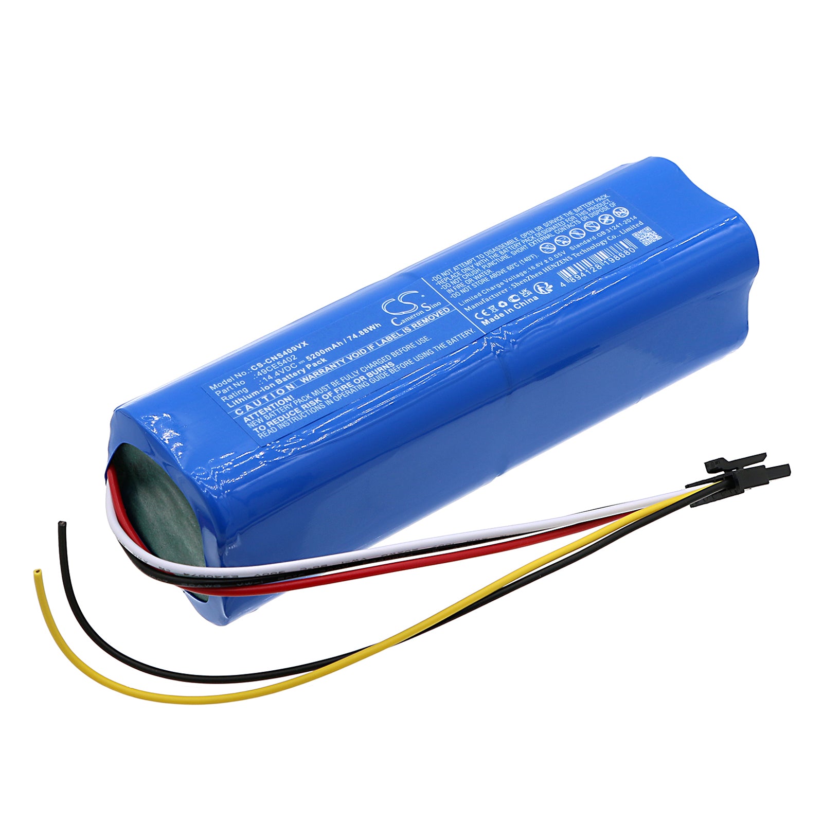 5200mAh Replacement Battery for CECOTEC Conga 4090, 4490, 5090 Robot Vacuum, 14.4V Li-ion