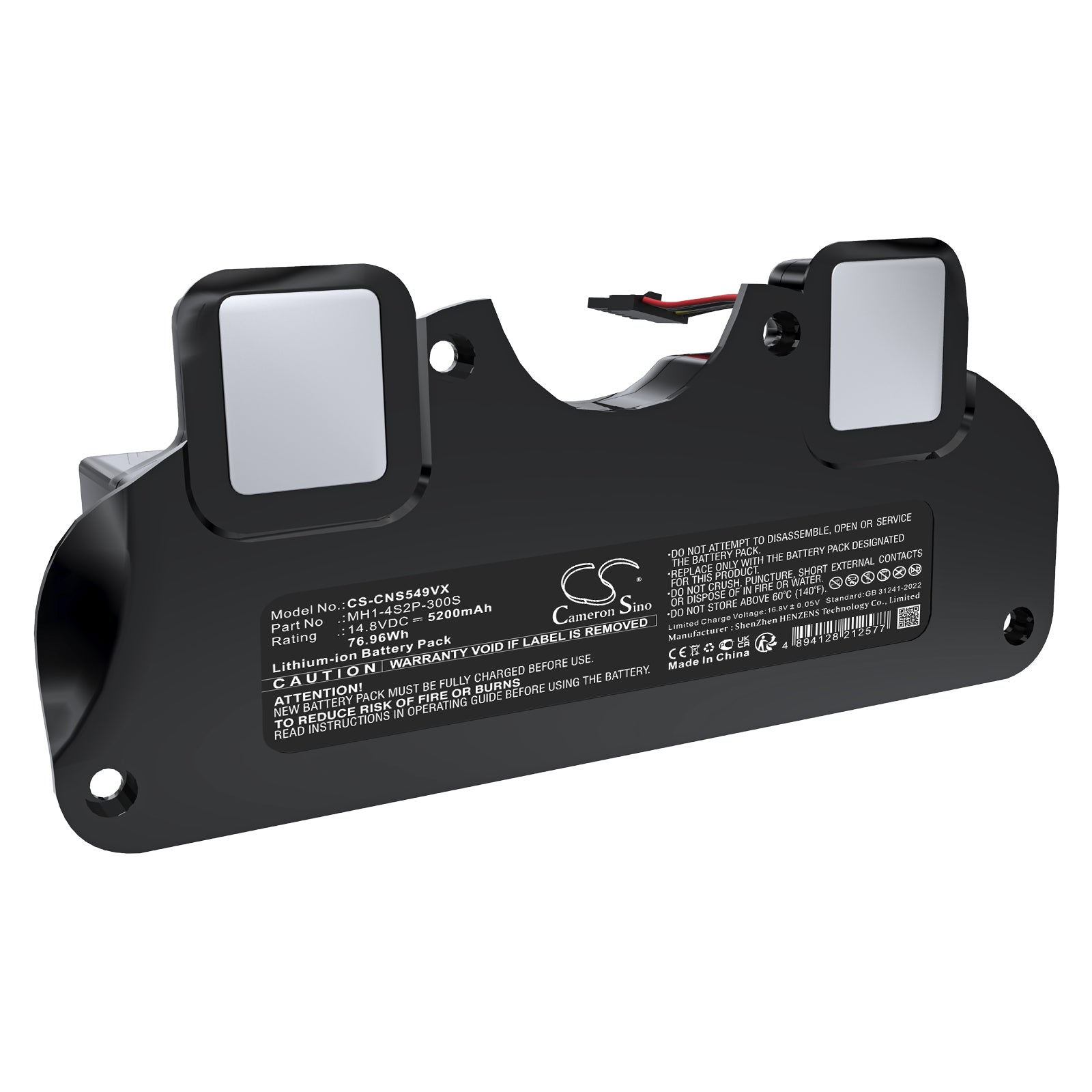 5200mAh 14.8V Li-ion Replacement Battery for CECOTEC Conga 5090, 5490, 6090 Robot Vacuum - 76.96Wh
