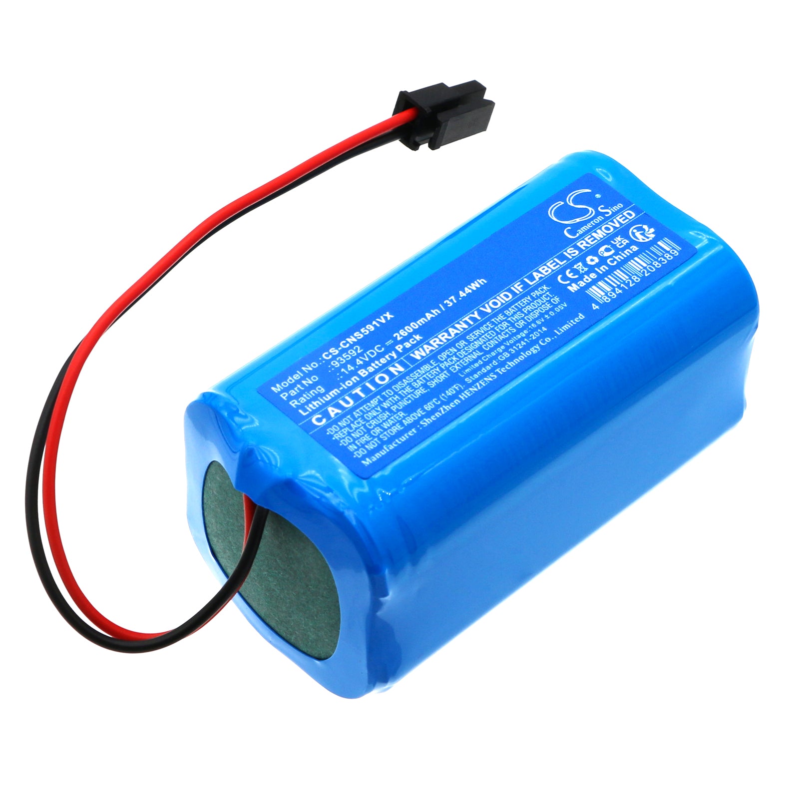 2600mAh 14.4V Li-ion Replacement Battery for Conga 5290 Ultra Home, Coredy, Laresar, Kyvol Robot Vacuum Cleaners