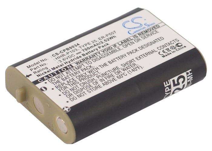 700mAh Ni-MH 3.6V Cordless Phone Battery - AT&T, Panasonic, Radio Shack, VTech - BT103, HHR-P103 Replacement