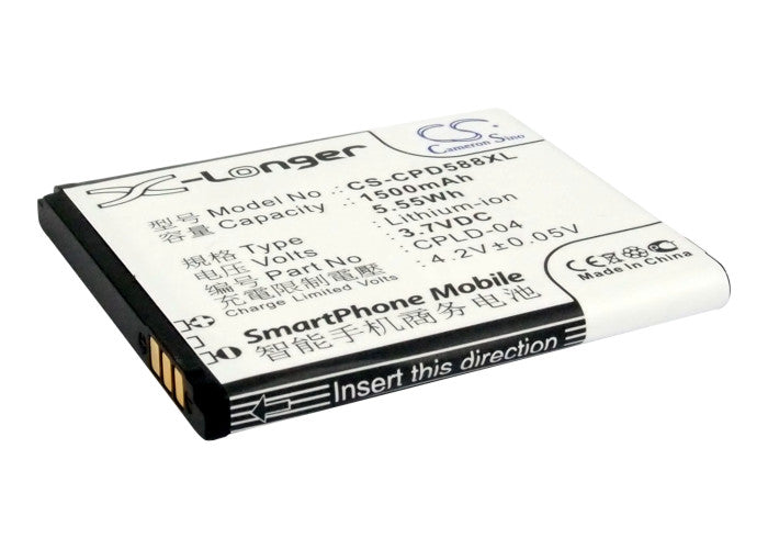 Coolpad 5880 Smartphone Battery - 1500mAh Li-ion 3.7V Replacement (54x48mm) CPLD-04