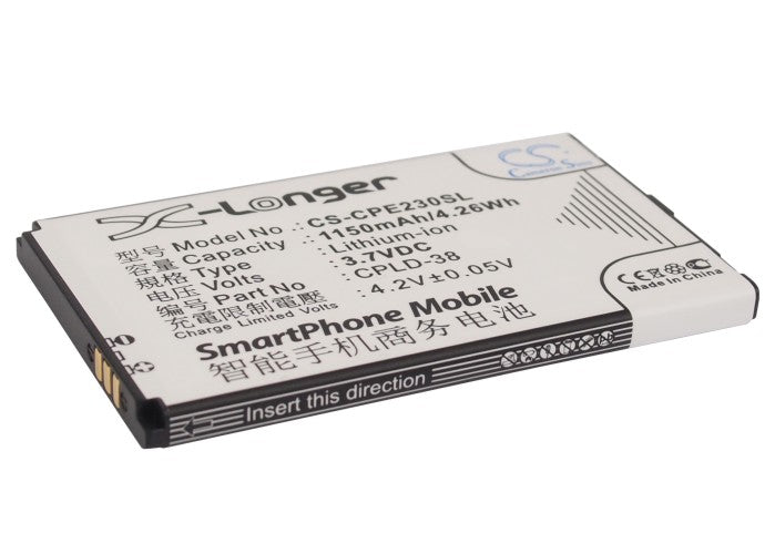 1150mAh 3.7V Li-ion Replacement Battery for Coolpad E230, F608, F603, S66, E506 Smartphones - CPLD-38