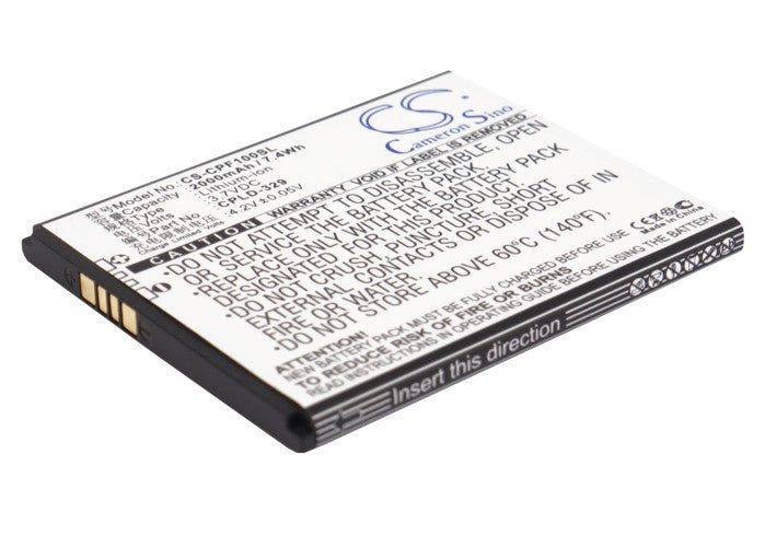 2000mAh 3.7V Li-ion Replacement Battery for Coolpad 8297, F1, Dazen F1 Plus - 69x59x5mm Smartphone Battery