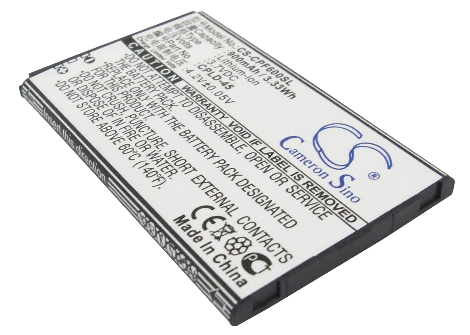 900mAh 3.7V Li-ion Replacement Battery for Coolpad F618, S180, E506, F600, 8830 Smartphones