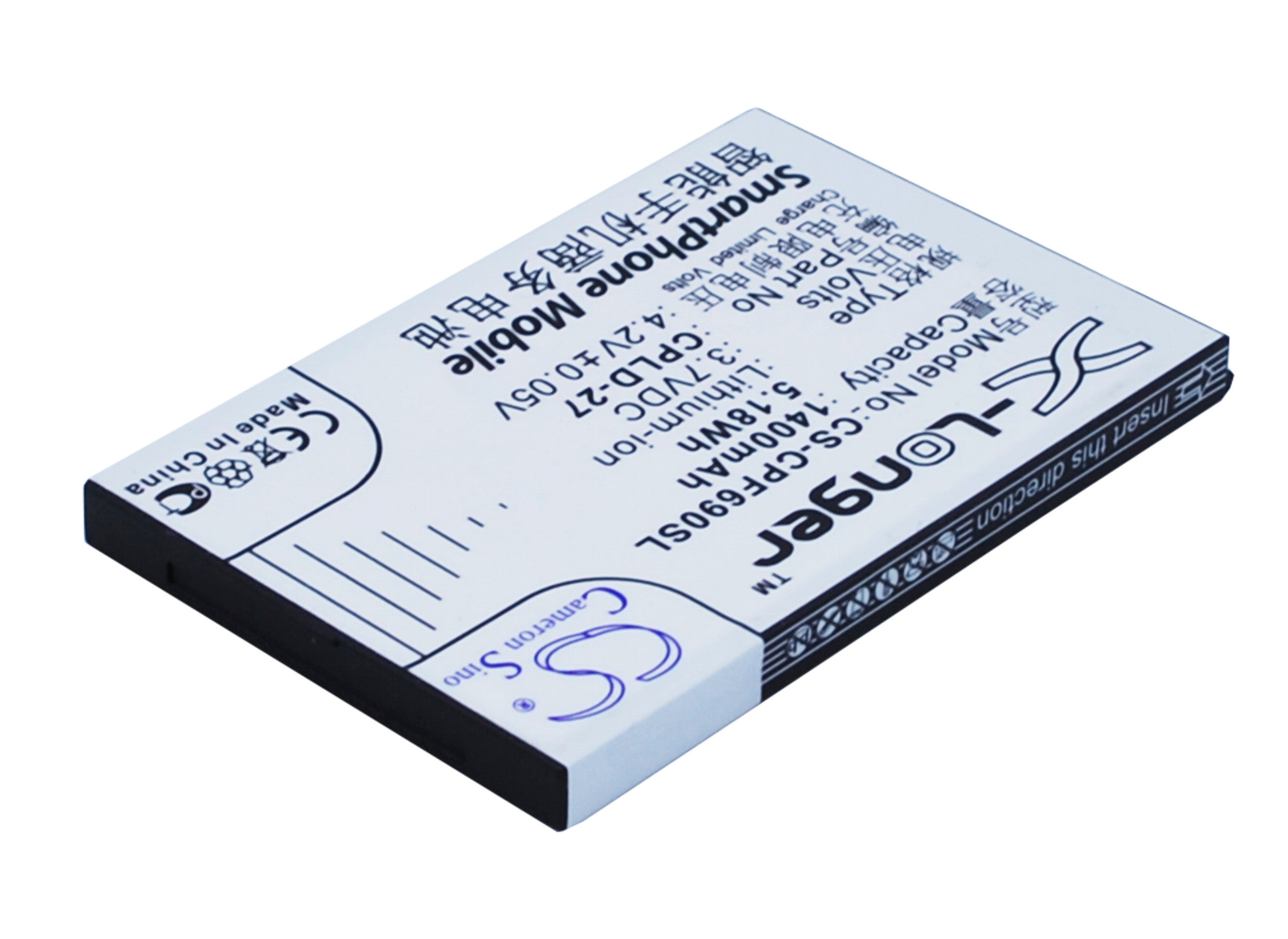 Coolpad 6268 6168 F69 N68 Replacement Battery - 1400mAh 3.7V Li-ion CPLD-27 for Phone Repair
