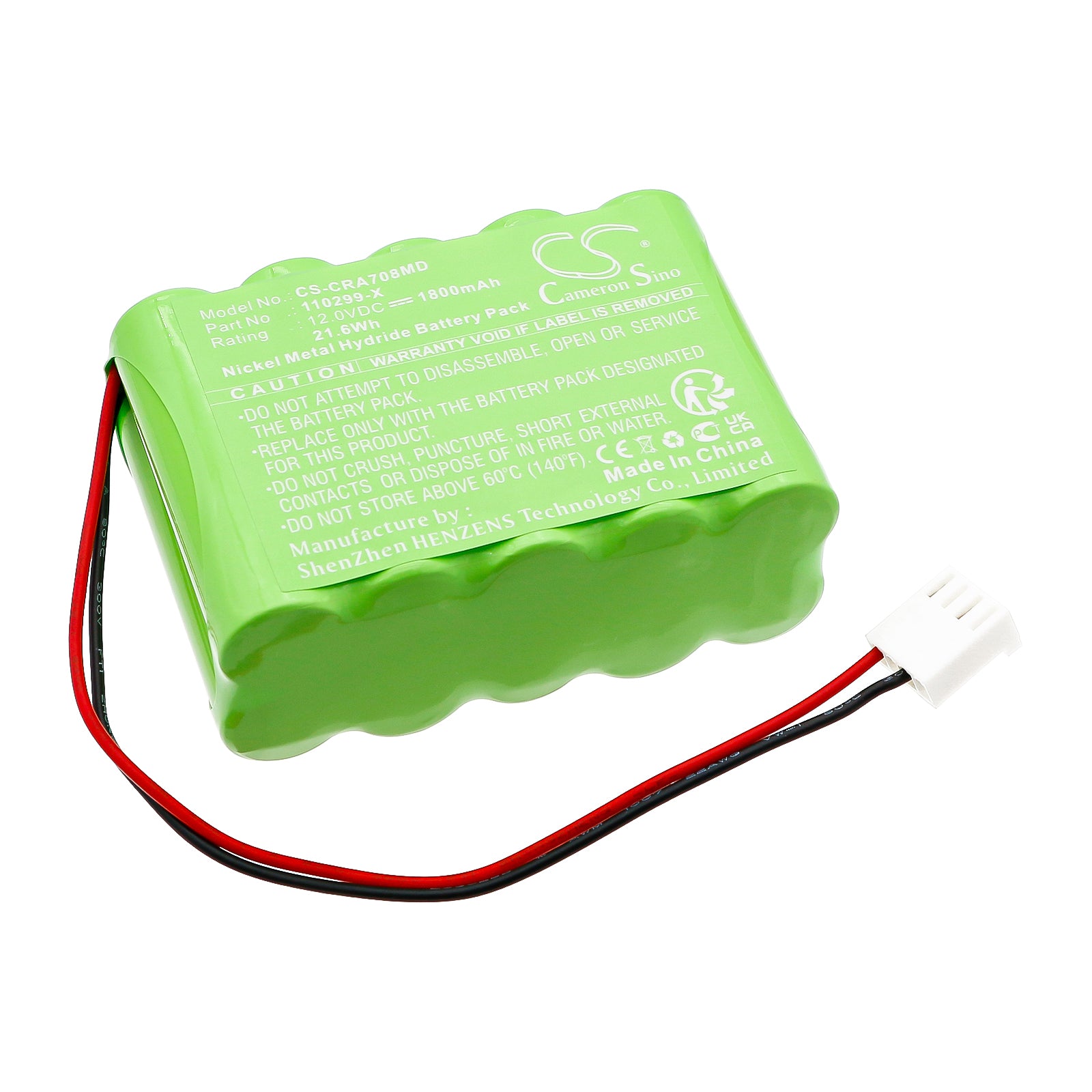 Medical Grade 12V 1800mAh NiMH Replacement Battery for Codan Argus A707V & A708V Infusion Pumps