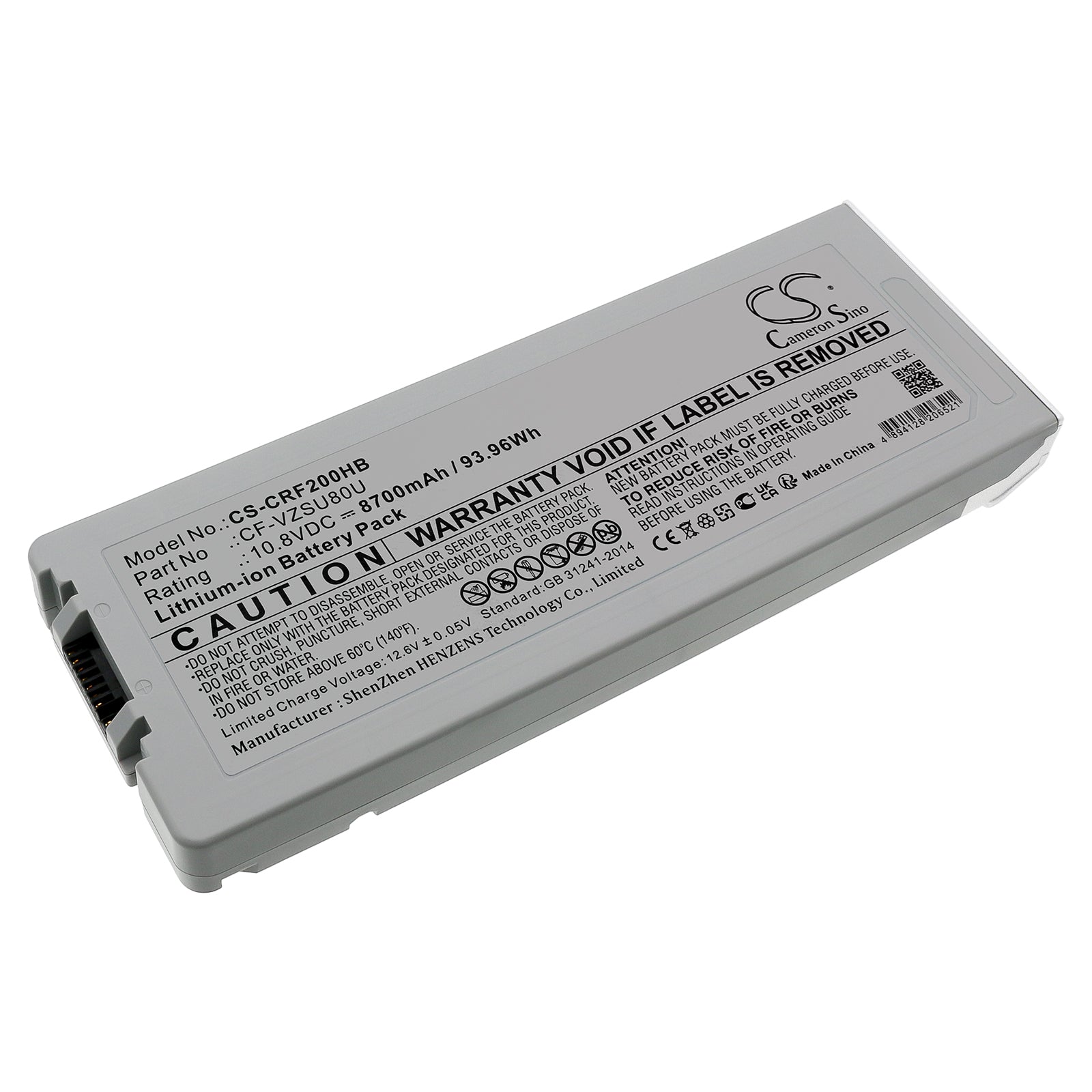 Panasonic Toughbook CF-C2 Replacement Battery - CF-VZSU80U/82U/83U, 8700mAh, 10.8V - Extended Life Laptop Battery