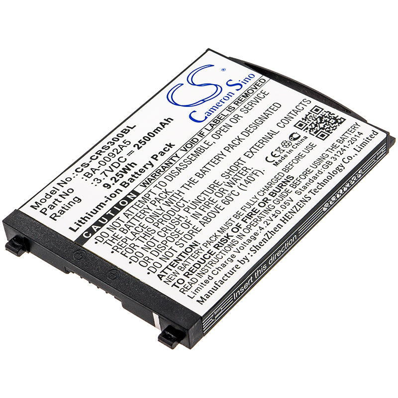 2500mAh Battery for CipherLAB RS30 Barcode Scanner - 3.7V 9.25Wh Li-ion - Replacement, BA-0092A5 Compatible