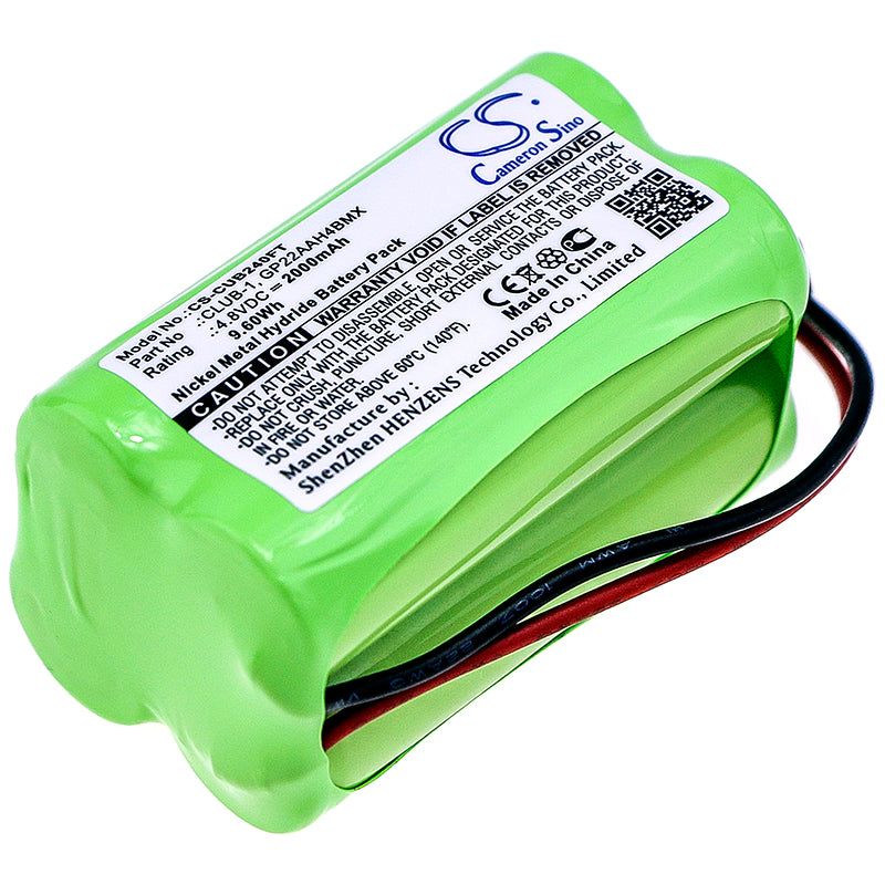 2000mAh 4.8V Ni-MH Replacement Battery for Clulite Torch/Flashlight (CLUB-1, INT-1, FAN-1) - 51.8x29.4x29.1mm