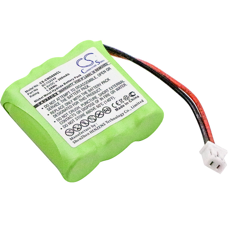 300mAh Ni-MH Battery for Cable & Wireless Cordless Phones: CWD600, CWD700, CWD2000, CWD3000 (3.6V 1.08Wh) - Replacement Battery Pack