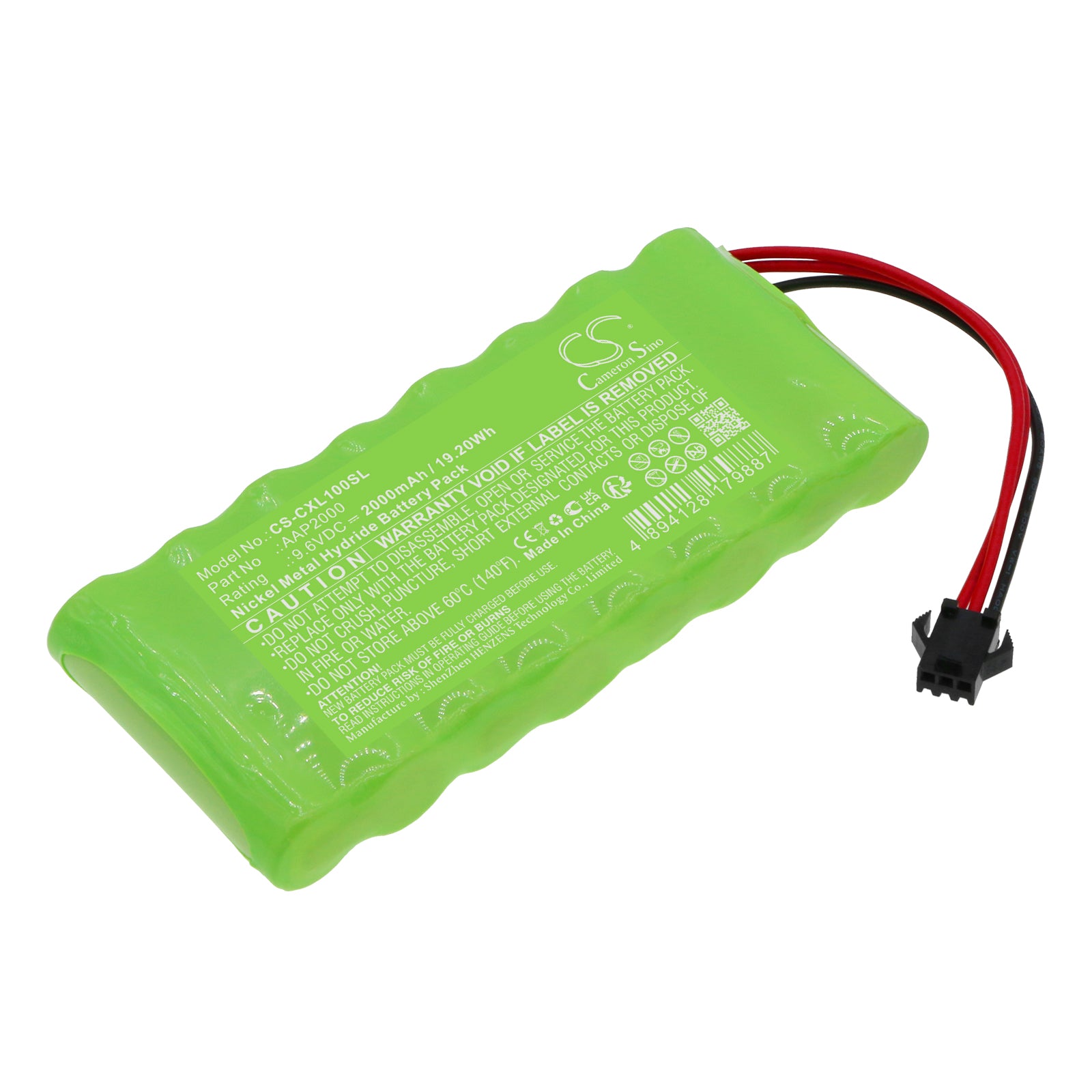 Compumatic XL1000/XL1000e Time Clock Battery - 9.6V 2000mAh Ni-MH Replacement - Extended Life Power