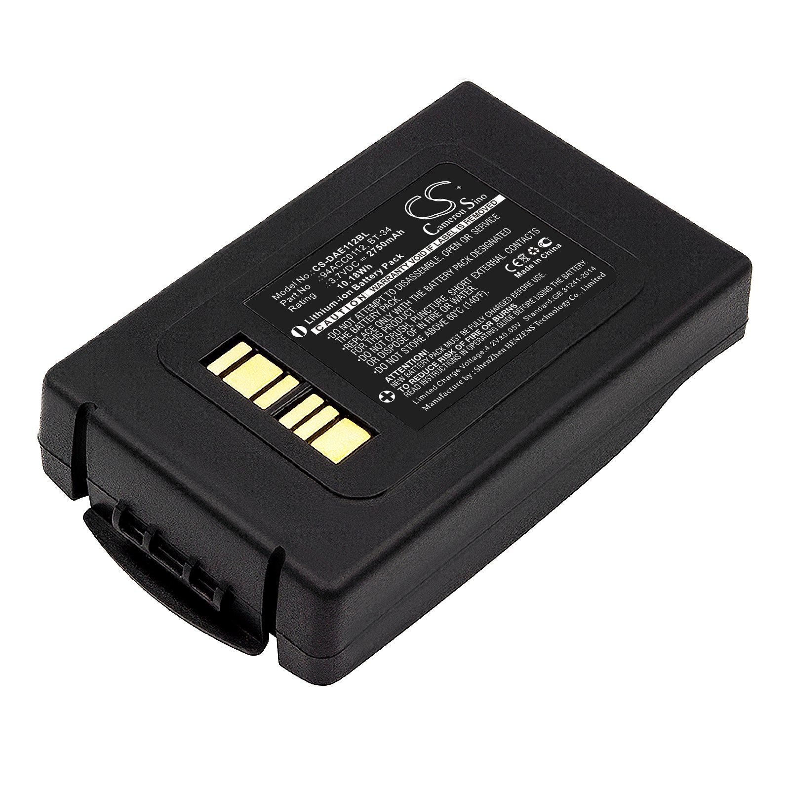 2750mAh Replacement Battery for Datalogic ELF Mobile Computer Barcode Scanner, 3.7V Li-ion (94ACC0112, BT-34, BT-9)