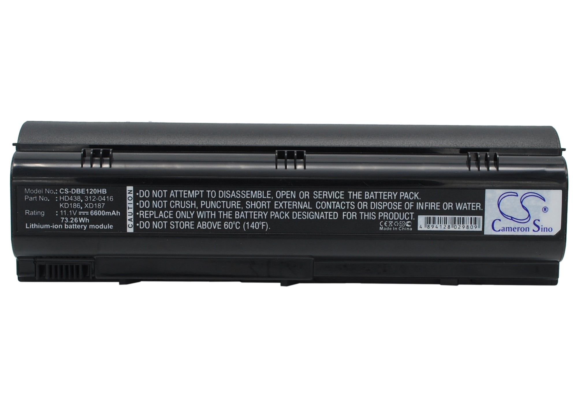 6600mAh Dell Inspiron 1300 Laptop Battery - Extended Life 11.1V Li-ion Replacement