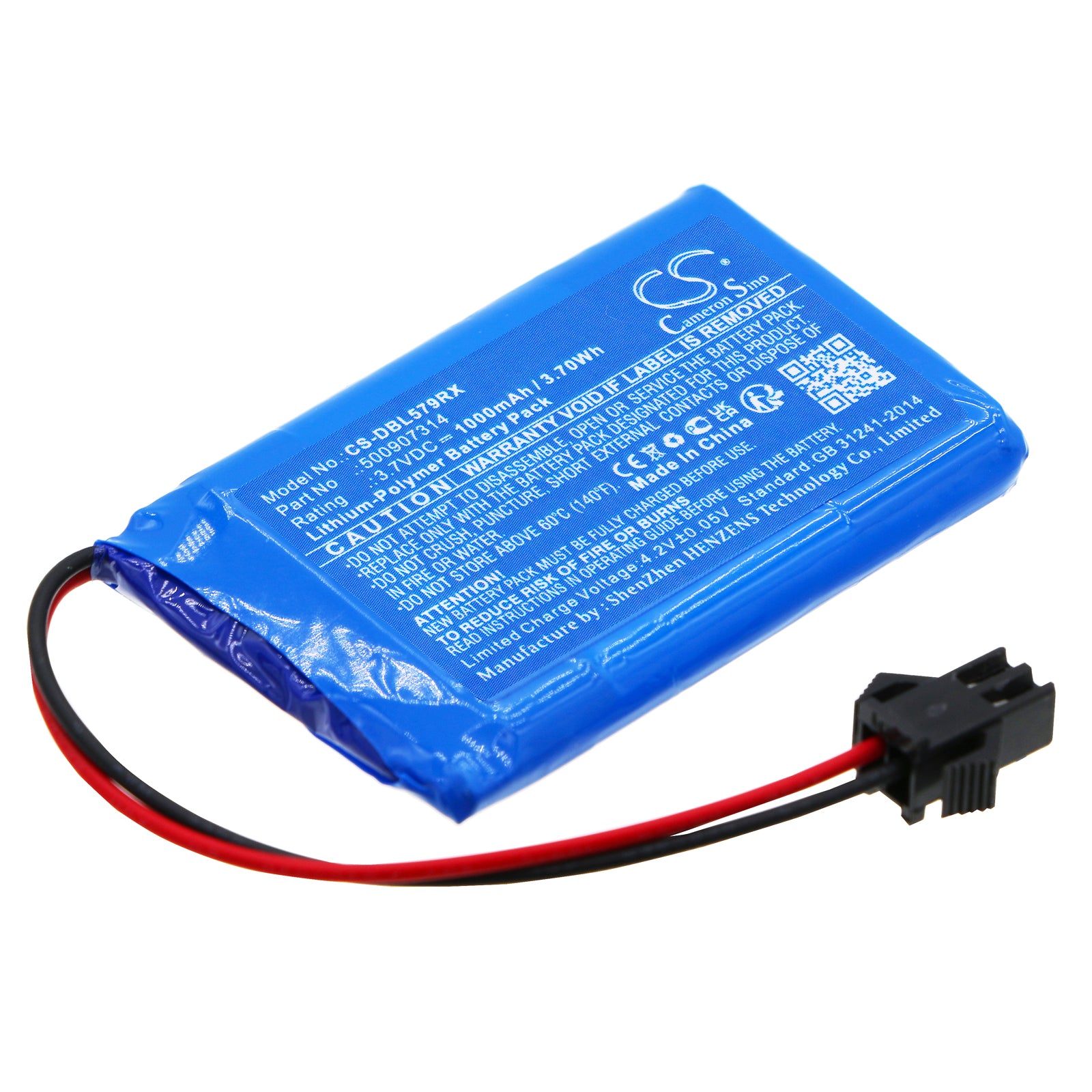 3.7V 1000mAh Li-Poly Battery for Double Eagle, Jamara, Carson RC Cars (E579, E356, 405035) - 52.5x33.8x5.5mm