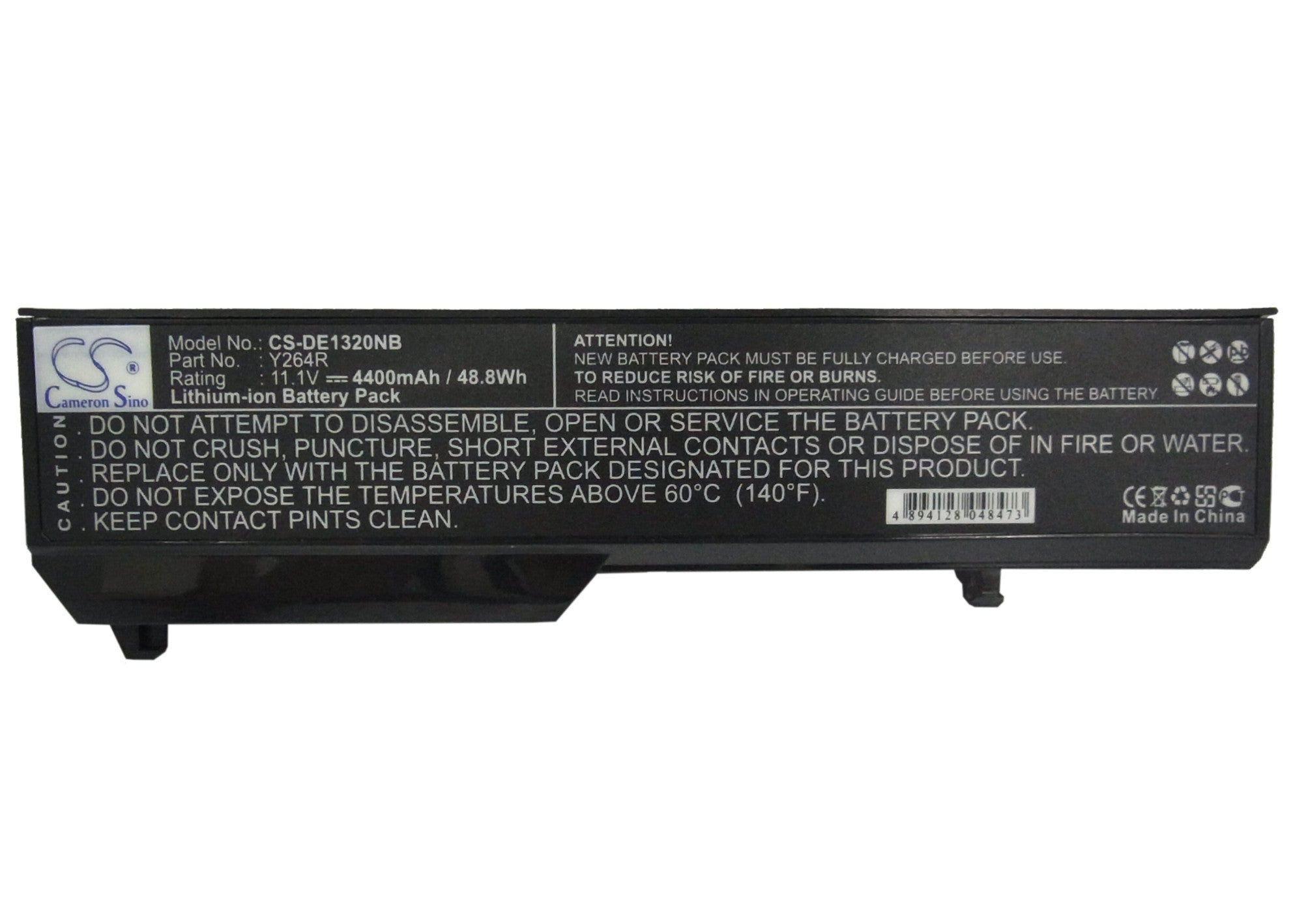4400mAh DELL Inspiron 1320/1320n Laptop Battery - 11.1V Li-ion Replacement Y264R F136T D181T