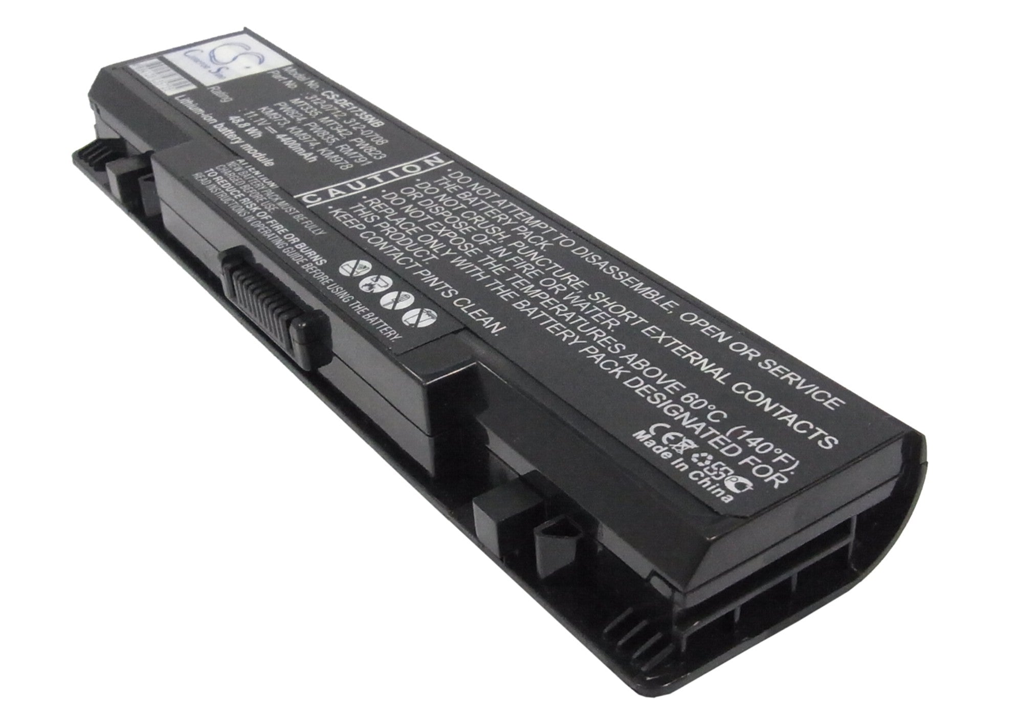 4400mAh Laptop Battery for DELL Studio 1735, 1736, 1737 - 11.1V Li-ion Replacement (KM973, MT335)
