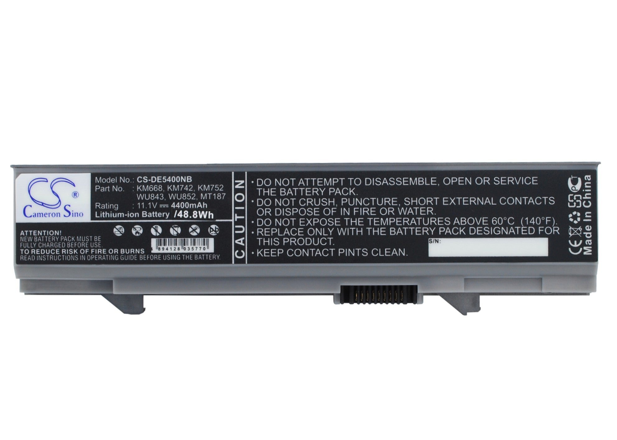 DELL Latitude E5400 E5500 E5410 E5510 E5550 Laptop Battery - 4400mAh 11.1V 48.84Wh Li-ion Replacement