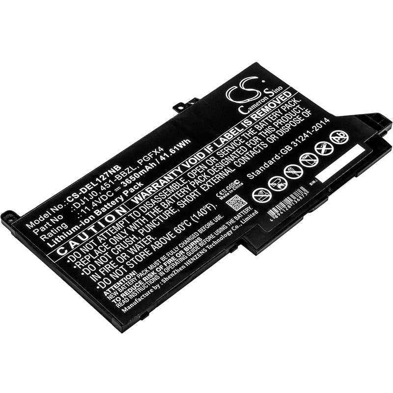 3650mAh Battery for DELL Latitude 12 7000/7280/7480 & 7490 Series Laptops - 11.4V 41.61Wh Li-ion Replacement