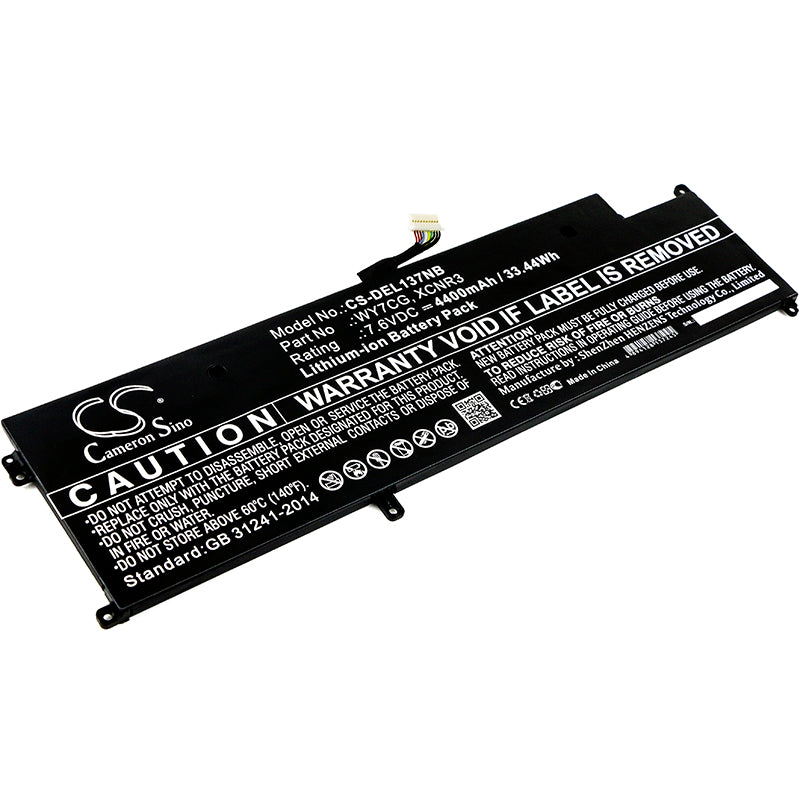 4400mAh Replacement Battery for DELL Latitude 13 7370 Laptop - 7.6V 33.44Wh Li-ion, Compatible with WY7CG, XCNR3
