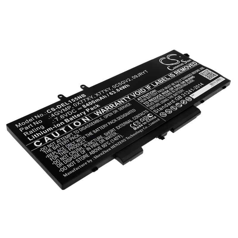 8400mAh Battery for DELL Latitude 5400 5500, Precision 3540 - 4GVMP X77XY 09JRYT Laptop Replacement Battery (63.84Wh)