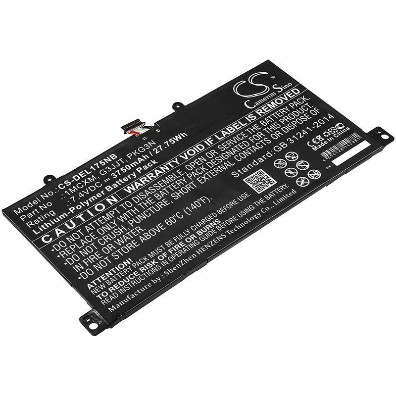 3750mAh Replacement Battery for Dell Latitude 5175 5179 - 7.4V 27.75Wh - 1MCXM, G3JJT, PKG3N Laptop Battery