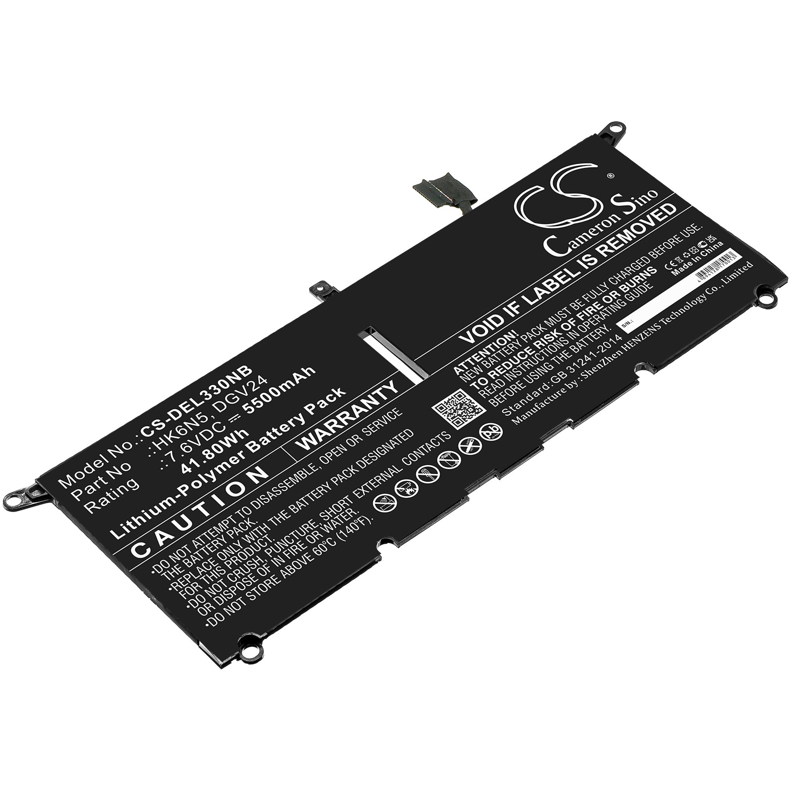 DELL Latitude 3301 & Inspiron 13 5390 Battery - 5500mAh 7.6V 41.8Wh Li-Polymer Replacement